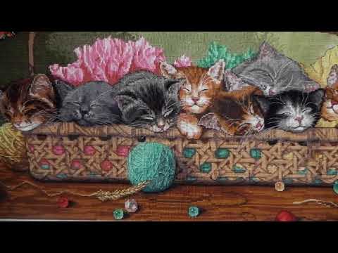 Котята в корзинке вышивка