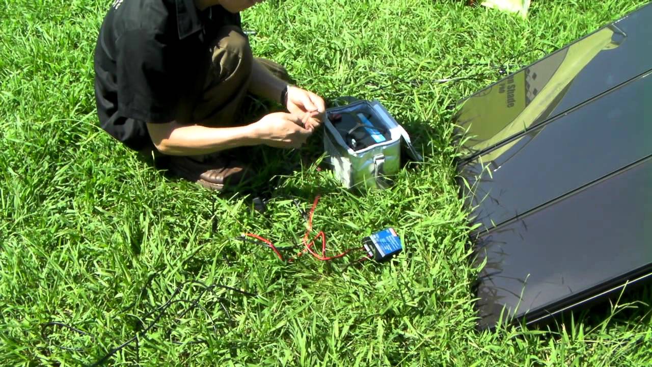 配線接続方法_コールマン非常用ソーラー電源キット PVS-55WB - YouTube