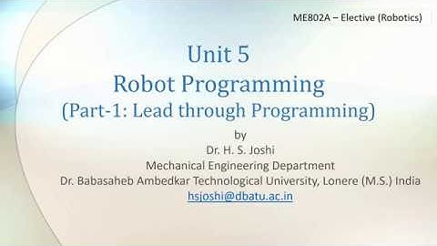 Unit 5 Robot Programming Part 1 11 04 2020