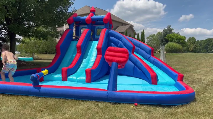 Sunny & Fun INFLATABLE WATER PARK for kids! Unboxing by Uptown Kidz Toy Review and Play!