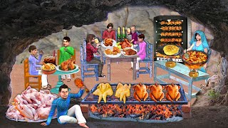 Cave Restaurant Chicken Cooking Grilled Chicken Recipe Street Food Hindi Kahaniya New Moral Stories screenshot 5