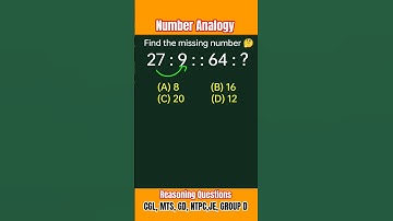 Reasoning Questions || Number Analogy ||  #shorts #reasoning #groupd #upsc #maths #ntpc