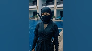 Masked female ninja takes off her clothes 03