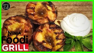 GRILLED PEACHES WITH CARAMEL SAUCE DONE ON THE NINJA FOODI GRILL! | Ninja Foodi Grill Recipes