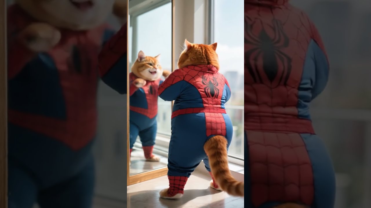 This Orange Cat Becomes Spider Man And Punishes Black Panther Shorts Aistory