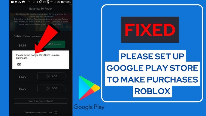 Da erro ao comprar robux. - Comunidade Google Play