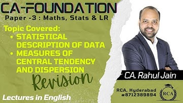 CA-Foundation Statistics Revision by CA. Rahul Jain