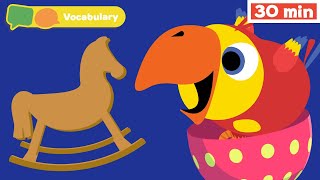 Learning First Words w Larry | Sensory Stimulation for Babies | Vocabulary for Kids | Vocabularry