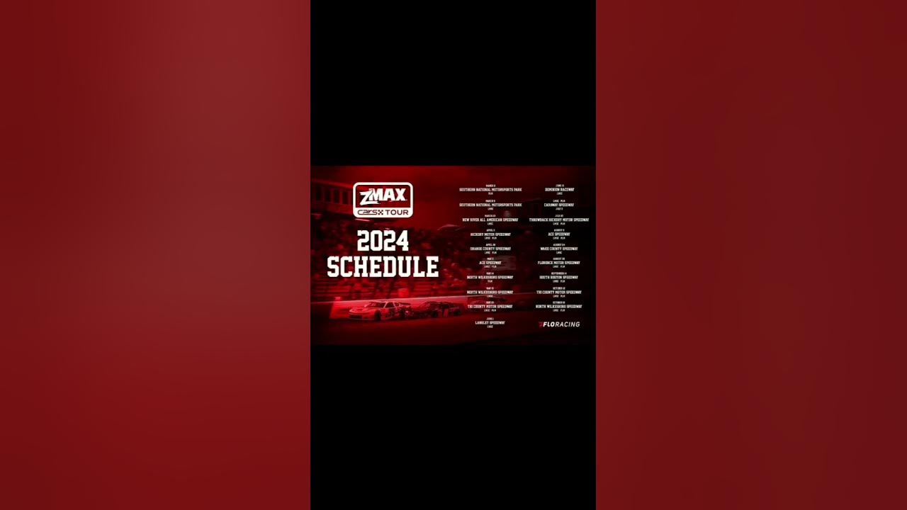 NEWS 🚨 The 2024 zMAX CARS Tour season schedule is here! asphaltracing