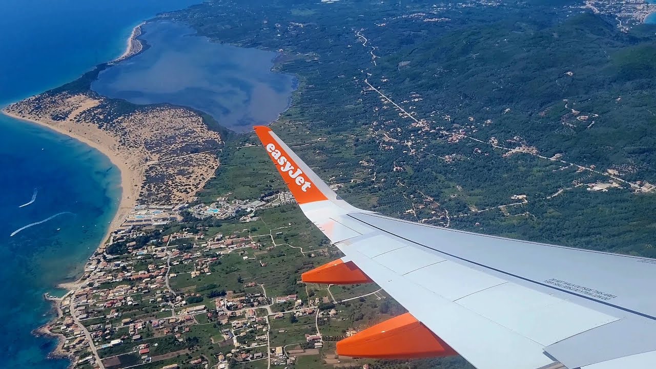 beautiful landing on the island of Corfu Greece EasyJet