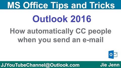 How to automatically CC people when you send an email |Outlook Tutorial