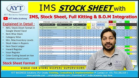 Automated STOCK SHEET with Full Kitting & B.O.M Integration in Hindi | Inventory Control Sheet