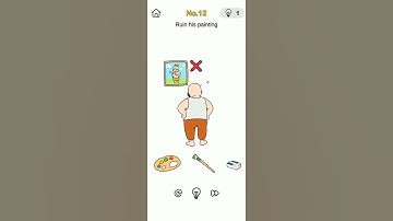Brain Out Challenge Prank Plan level 12 Ruin his Painting walkthrough Gameplay solution