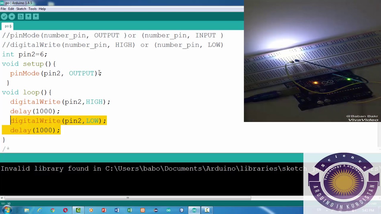 I/O Functions Arduino IDE ھاوکێشەکانی ئین پوت و ئاوت پوت لە بەرنامەی