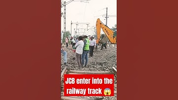 JCB enter into the railway track 😱|#shortsvideo #jcb #machine #on#railway#line#trending #shorts