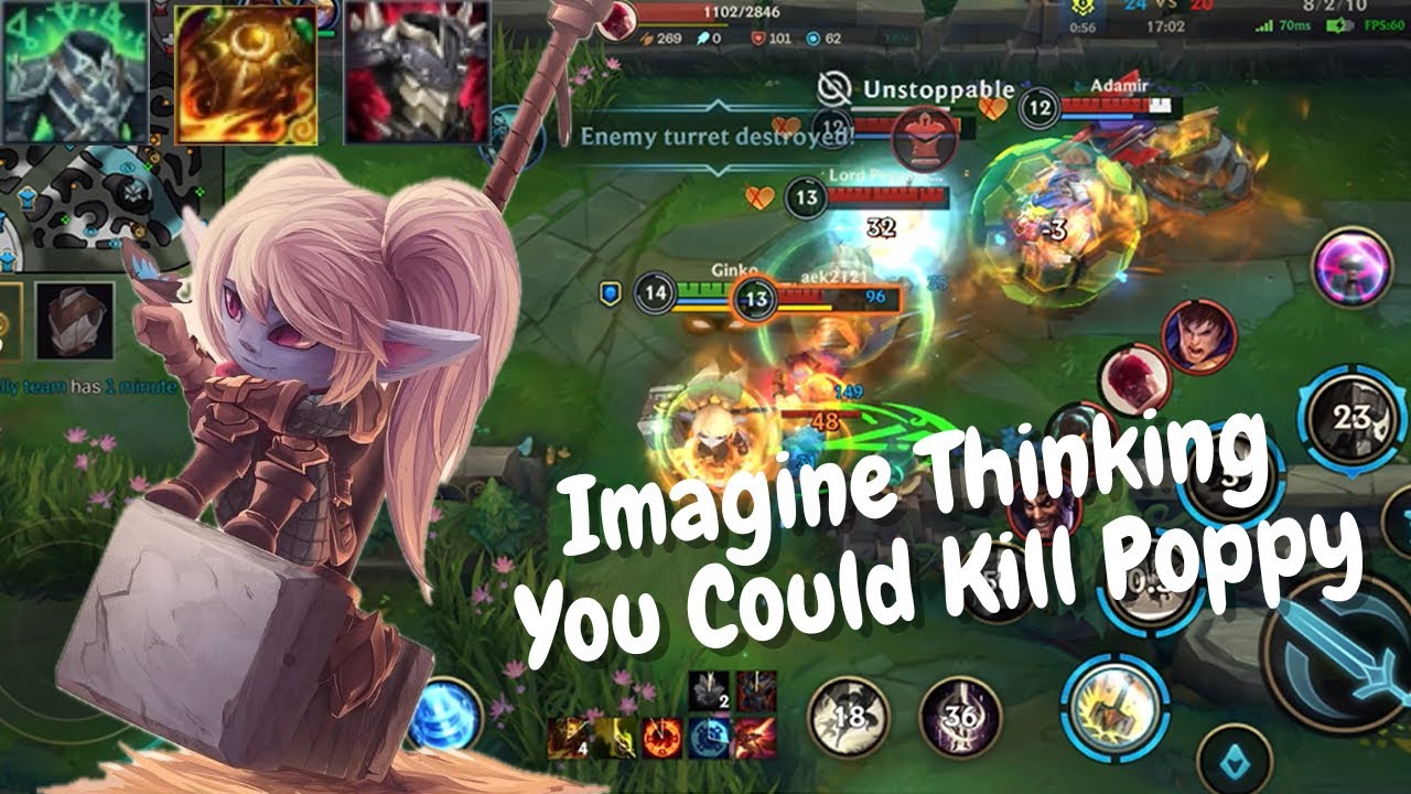 Poppy 1v4 Hero Moment – Full Tank Madness! — Full Gameplay [ Wild Rift ]