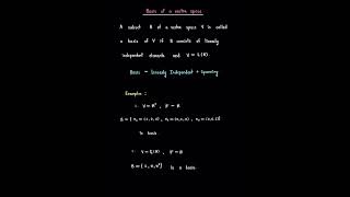 Concept Of Basis Of A Vector Space basis linearly independent spanning