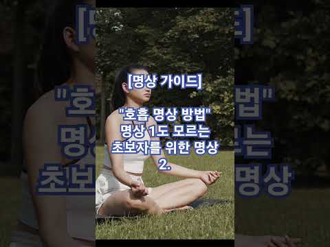[명상 가이드] 명상 1도 모르는 초보자를 위한 명상 2.