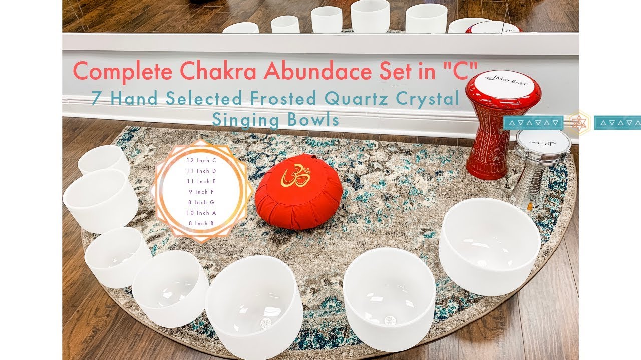 Crystal Quartz 7 Singing Bowl Full Chakra Set in "C" - YouTube