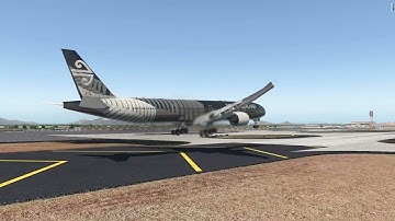 #swiss001landing-Air New Zealand ✈️Boeing 777-300 ER✈️ Butter Landing (with mouse yoke)