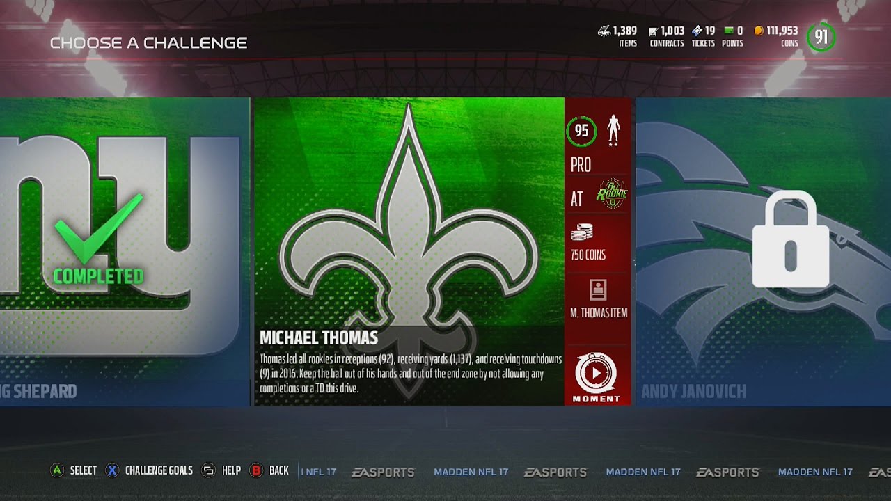 Madden NFL 17 | MUT All-Rookie Challenge | Offensive All-Rookie Team Challenge #9 | Michael Thomas