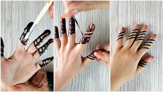 طريقة حلوة لحناء اليدين | نقش حناء اصابع | New Fingers Mehndi Design 😍