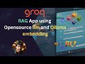 RAG Streamlit Application using OpenSource groq Llm and Ollama Embedding | Complete Project