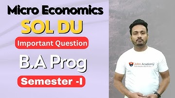 SOL DU Micro Economics II B.A Prog First Semester 2023 #soldu #dusol