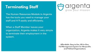 How To Terminate A Staff Member In Argenta