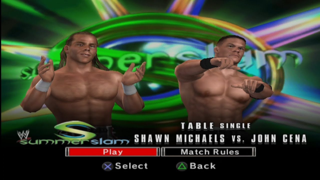 WWE SmackDown vs Raw 2007 Shawn Michaels vs John Cena Table Match