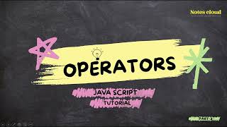 Operators in JavaScript | Javascript tutorial🔥