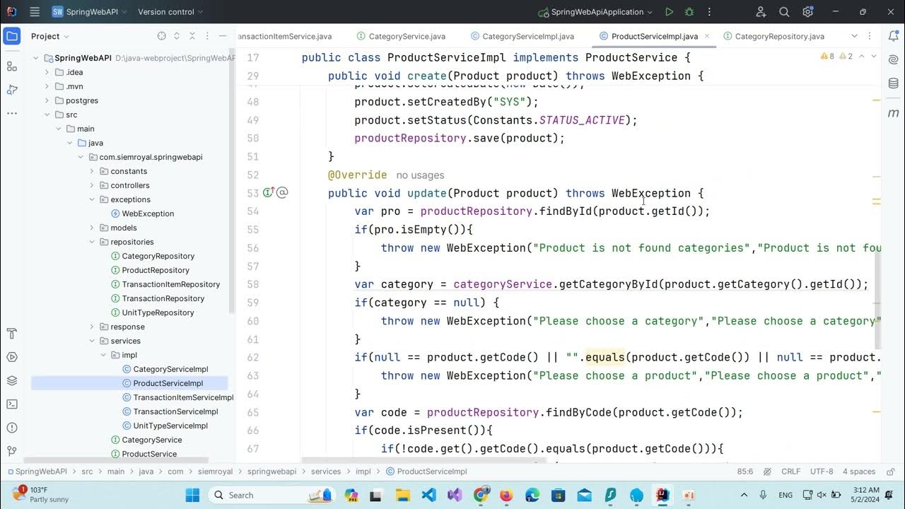 Spring boot | Create CRUD operations part II - YouTube
