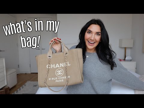 CHANEL DEAUVILLE TOTE  WHAT'S IN MY BAG & REVIEW 