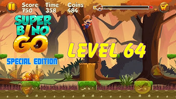 🟡Super Bino Go Special Adition 🎮level 64🎮Silent Walkthrough and Gameplay🎮 Android 10 Google Pixel XL