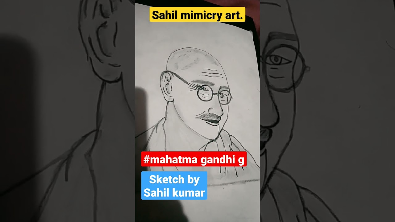 Mahatma Gandhi g Sketch made by sahil kumar  jammu