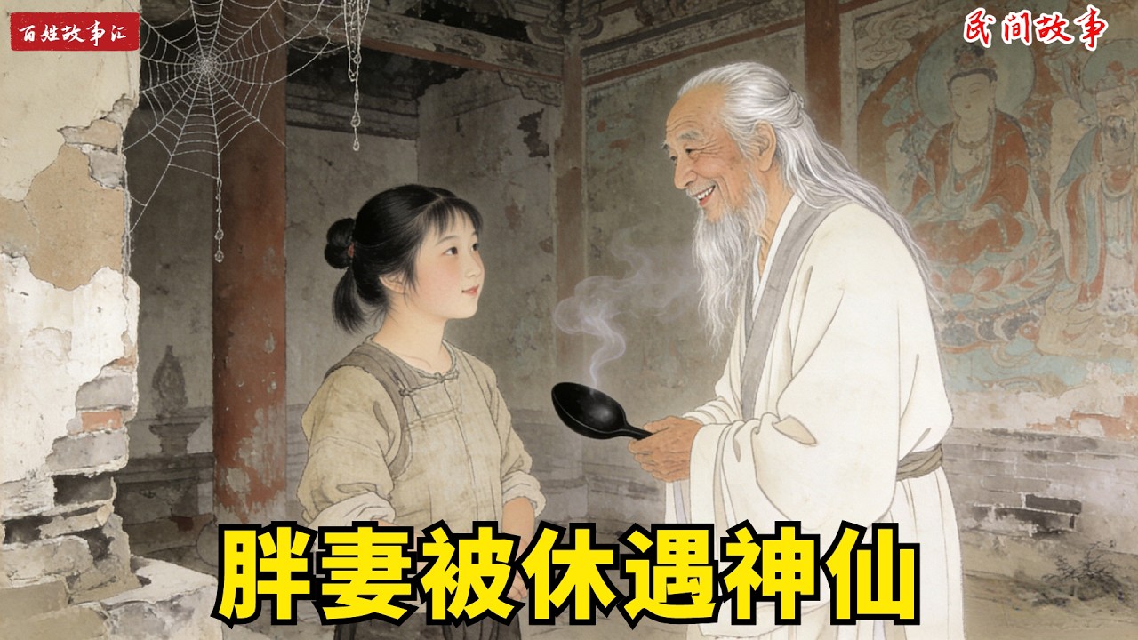 300斤胖媳婦被當眾稱重羞辱！被退婚後她在破廟遇到神仙，獲贈一把黑勺。3年後前夫跪在地上求她一口剩飯！全鎮人都看哭了！#故事頻道 #民間故事#有聲書 #睡前故事#中國文化#故事分享
