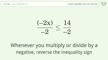 Solving Linear Inequalities: 4x-12 is Greater Than or Equal to 6x+2