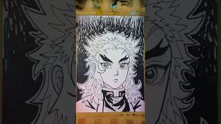 How to Draw Anime Kyojuro Rengoky Demon Slayer 7 #anime #art #drawing #ink #draw #drawingtutorial