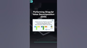 Performing Singular Value Decomposition (SVD) #ai #artificialintelligence #machinelearning #aiagent