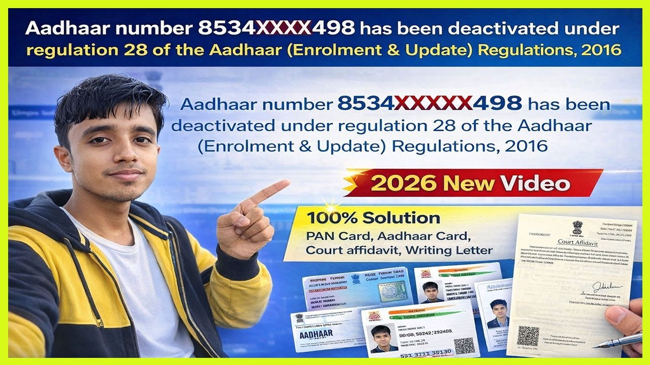 Aadhaar Deactivated Under Regulation 28 | Activate Aadhaar Again 2026 | 100% Solution | New Process