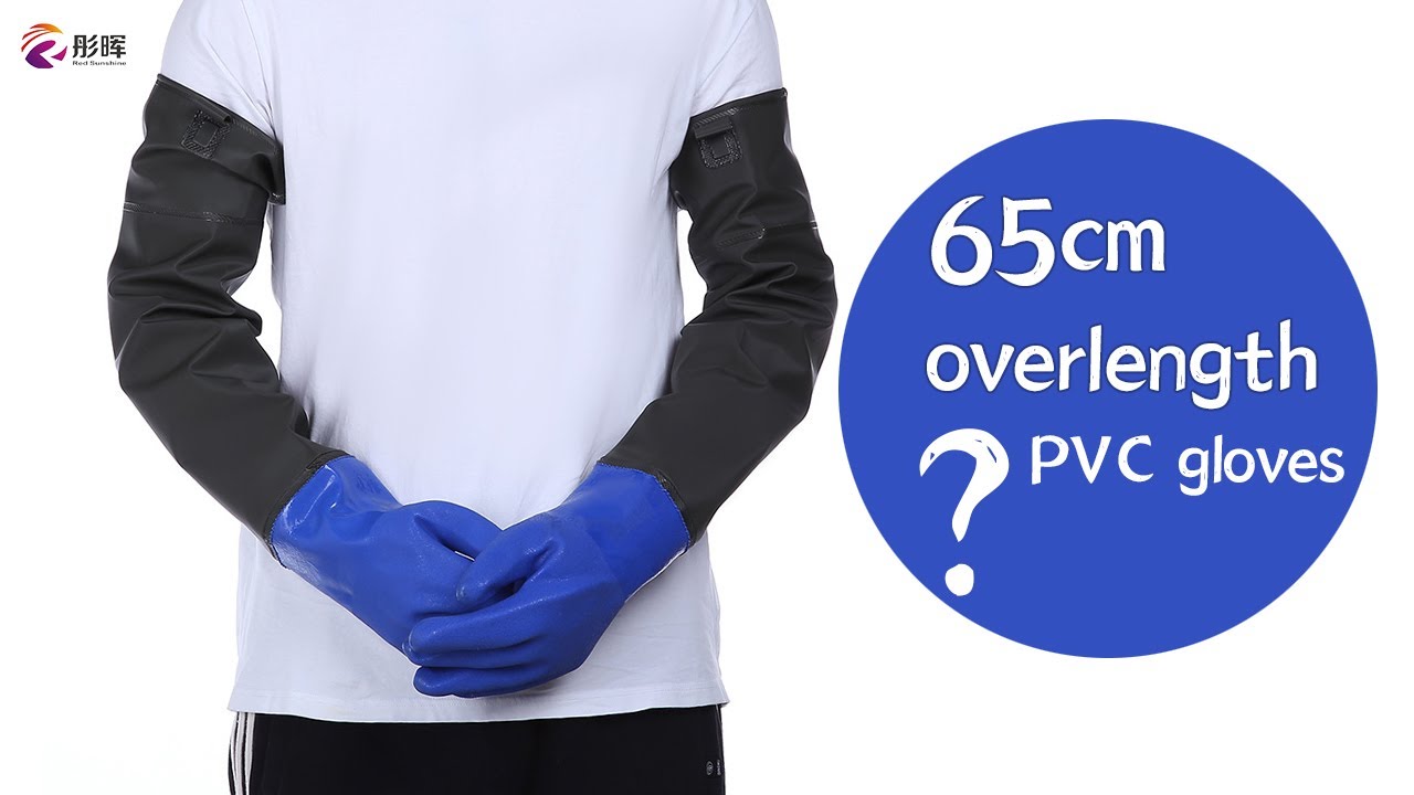 65cm Length Agriculture Fishing Industry Chemical Safety Work Long PVC Hand Gloves