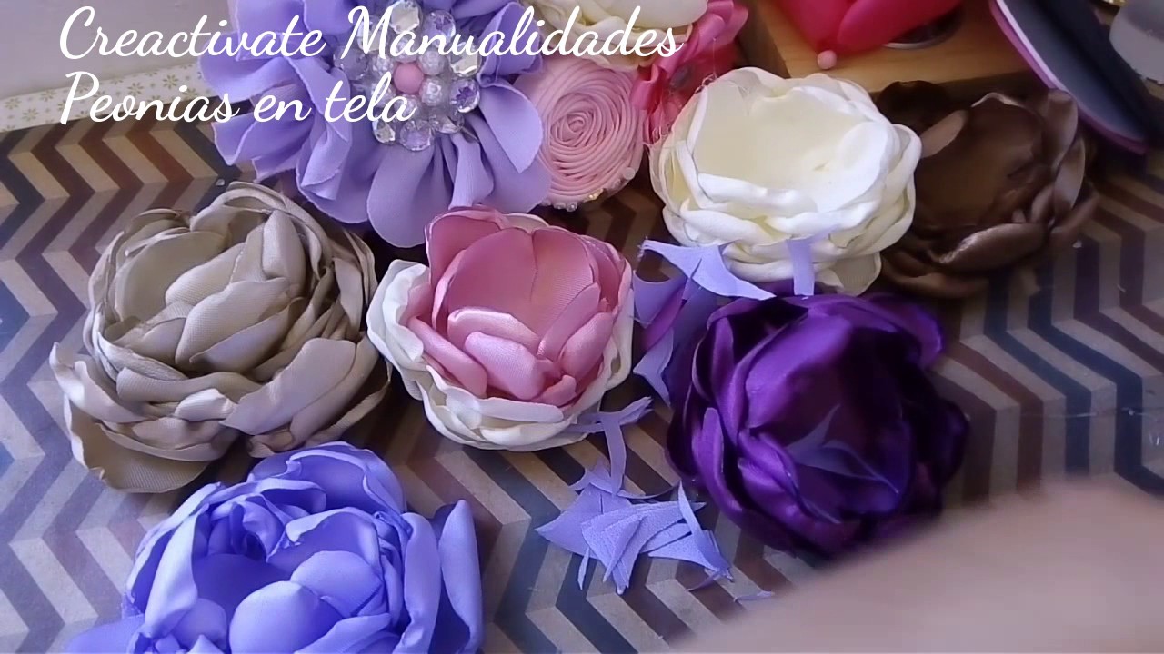 FLORES DE TELA/PEONIA/ FABRIC FLOWERS/MANUALIDADES/TUTORIALES/CREACTIVATE MANUALIDADES