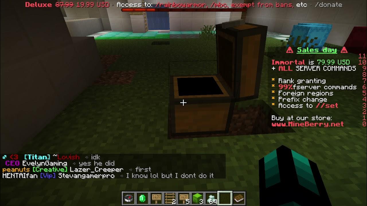 How To Dupe Minecraft kits in mc mineberry net YouTube