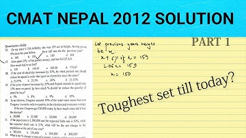 CMAT 2012 question solution part i// CMAT preparation Nepal