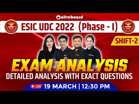 ESIC UDC Exam Analysis 2022 - Phase - 1 | Shift - 2 | Detailed Analysis With Exact Questions