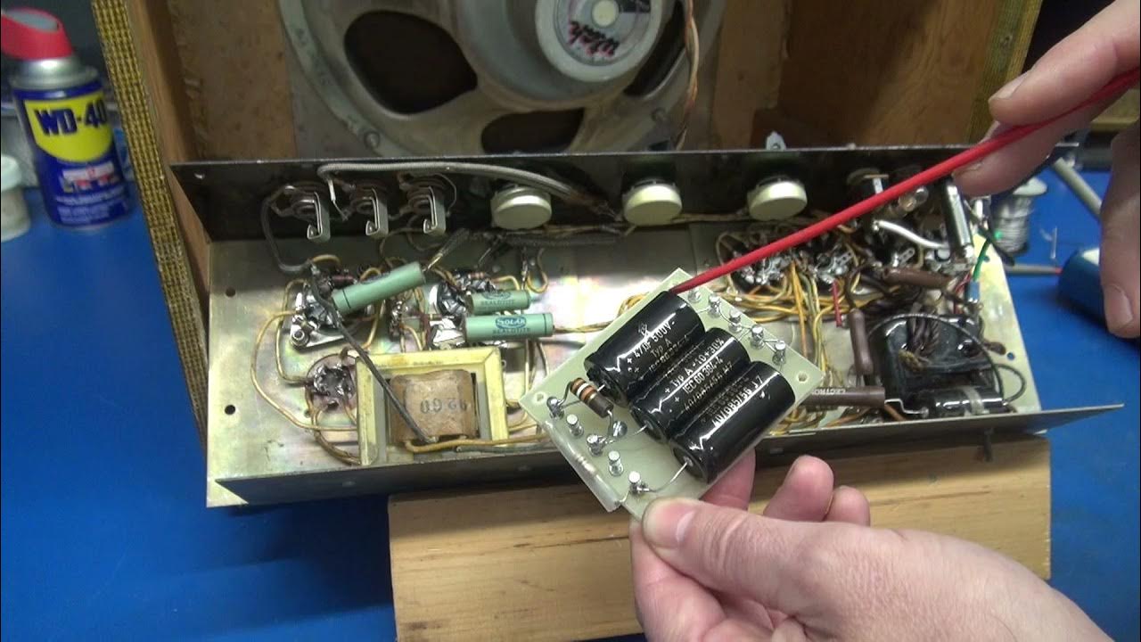 How to fix a dead Vintage Gibson BR3 Tube type guitar amp No sound yet lights up, Test & repair