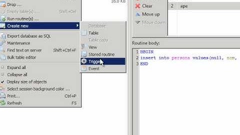 creacion de storedProcedures mysq