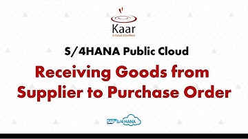 Receiving Goods from Supplier to Purchase Order