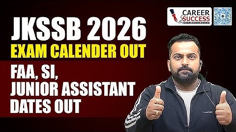 Jkssb Exam Calendar Out | Faa ,Si ,Junior assistant exam dates out @CareerSuccessJammu 9419145317