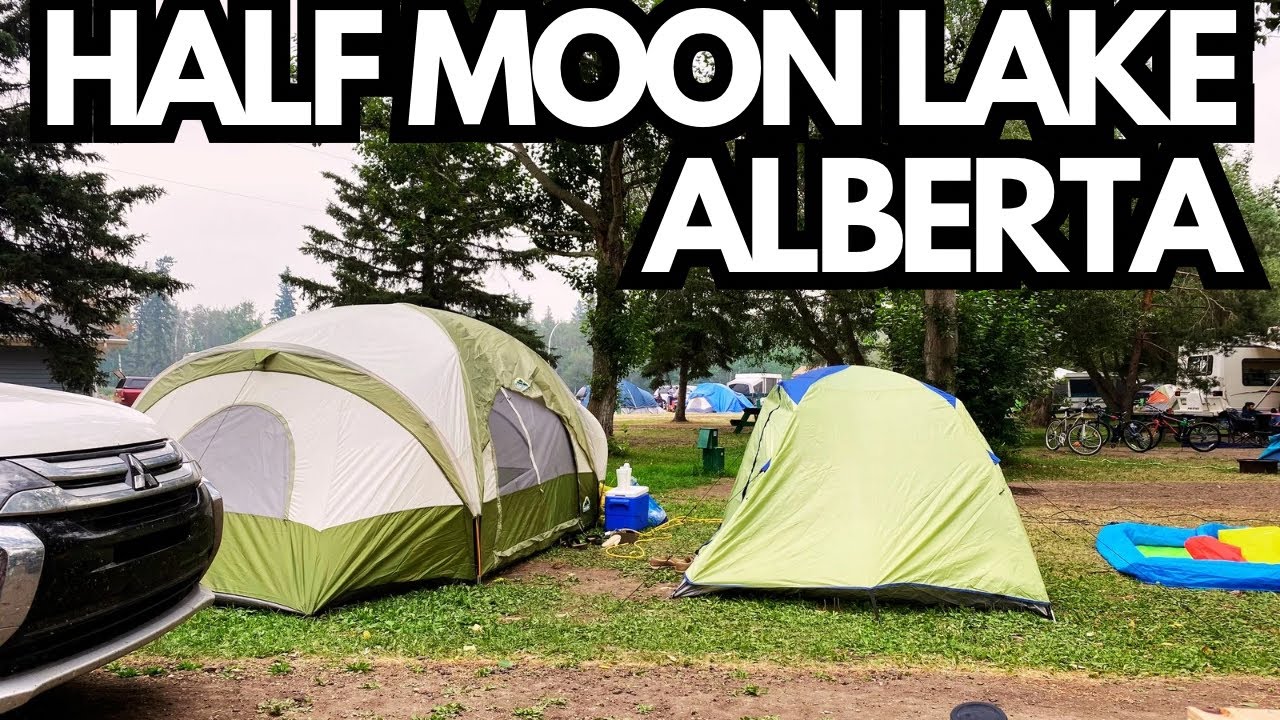 Half Moon Lake Resort Campground Driving Tour, Tent Camping in Alberta
